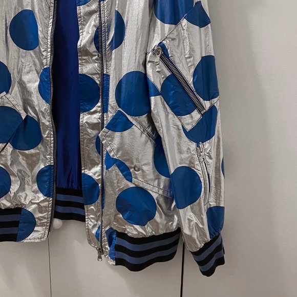 *SOLD* Marc Jacobs silver blue metallic bomber jacket - Picture 4 of 10